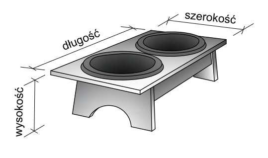 Stojak z miskami dla psa