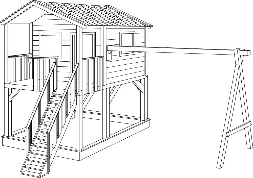 Schemat stelażu na huśtawki