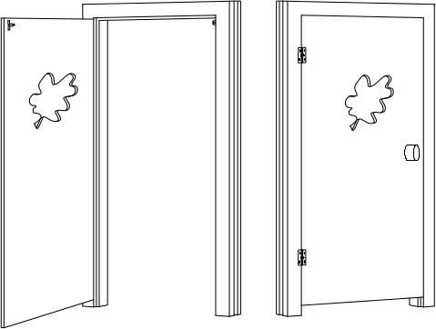 Schemat zamykanych drzwi w domku dla dzieci